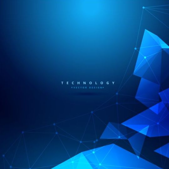 3D geometric shapes with blue background