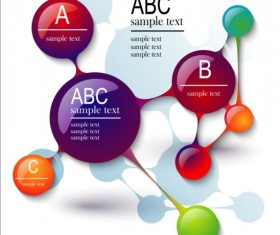 3D molecules infographics tamplate vector 02
