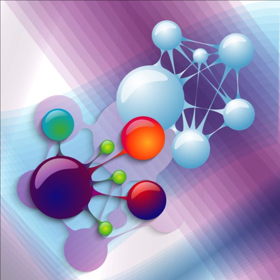 3D molecules infographics tamplate vector 03