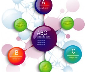 3D molecules infographics tamplate vector 04