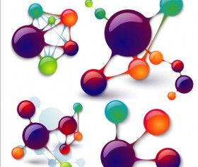 3D molecules infographics tamplate vector 05