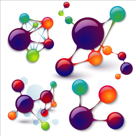 3D molecules infographics tamplate vector 05