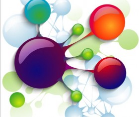 3D molecules infographics tamplate vector 06