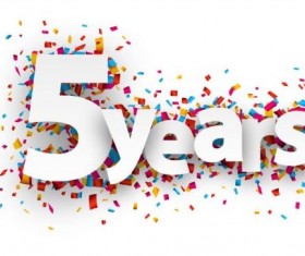 5 Year happy birthday vector material