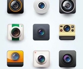 9 Kind camera application Icons set