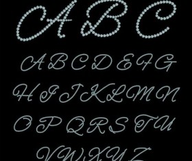 Abstract diamond alphabet vectors