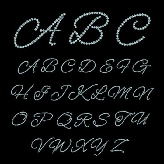 Abstract diamond alphabet vectors