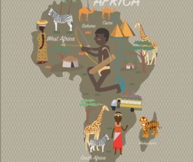 Africa map with infographic vector 02