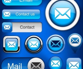 Applications websites blue buttons vector set 03