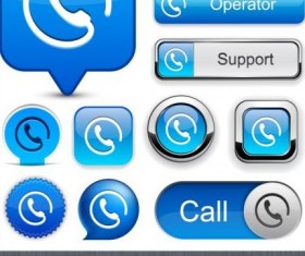 Applications websites blue buttons vector set 05