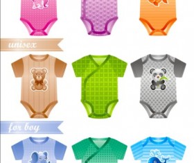 Baby clothes design vector material 01