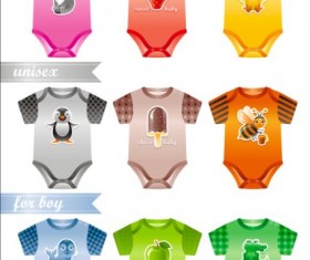 Baby clothes design vector material 02