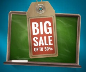Back to school background with sale tag vector 06