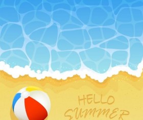 Ball on the beach summer background vector