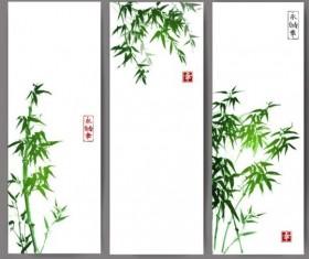 Bamboo banner hand drawn vector