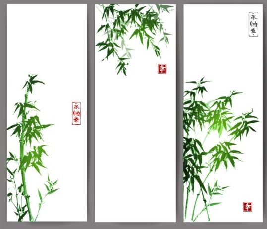 Bamboo banner hand drawn vector