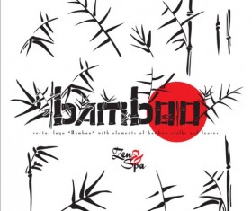 Bamboo stalks with leaves vector illustration