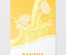 Banana milk banner vector