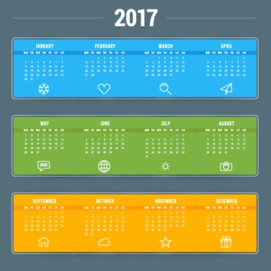 Banners calendar 2017 vector