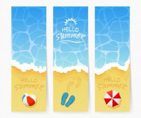 Beach summer banners vector