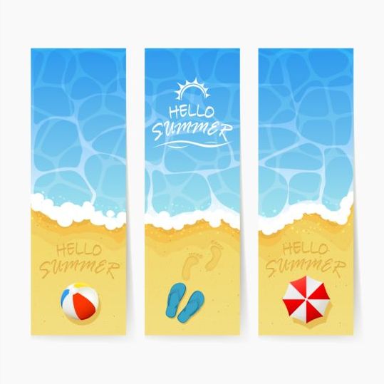 Beach summer banners vector