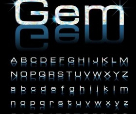 Beautiful gems number with alphabet vector