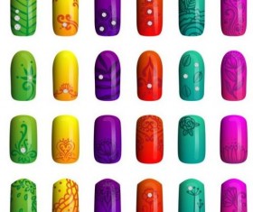 Beautiful painted nails vectors set 07