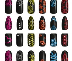 Beautiful painted nails vectors set 08