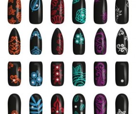 Beautiful painted nails vectors set 09