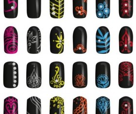 Beautiful painted nails vectors set 11