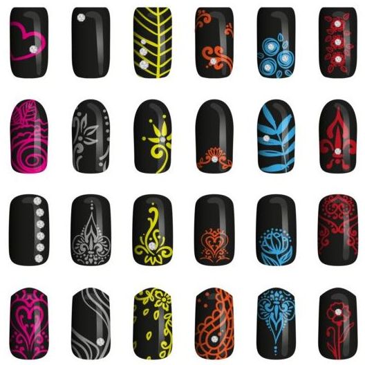 Beautiful painted nails vectors set 11 free download