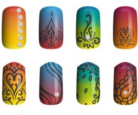 Beautiful painted nails vectors set 15