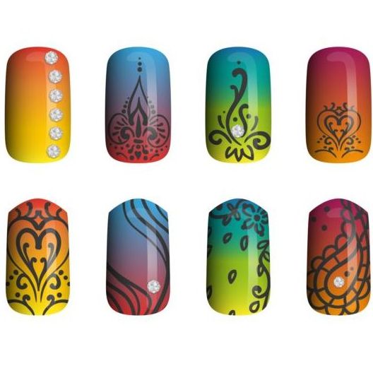 Beautiful painted nails vectors set 15