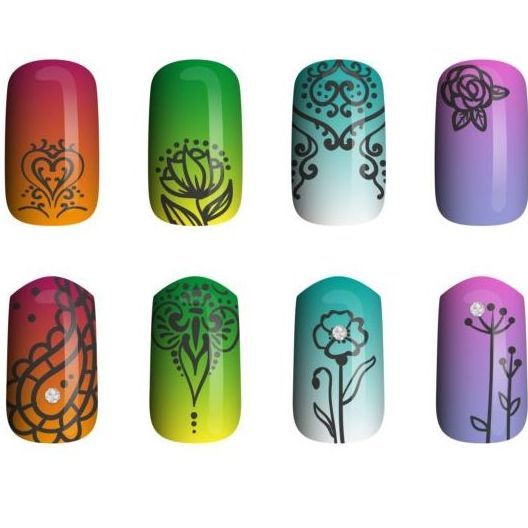 Beautiful painted nails vectors set 16