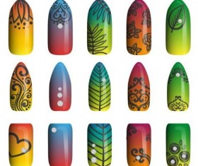 Beautiful painted nails vectors set 17