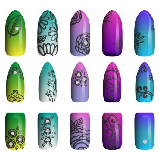 Beautiful painted nails vectors set 18