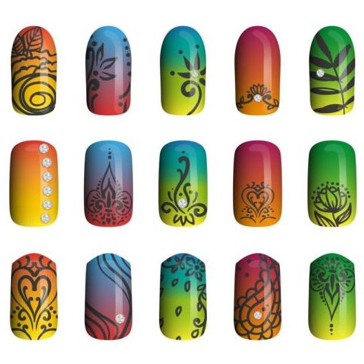 Beautiful painted nails vectors set 20