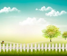 Beautiful summer countryside background vector 03