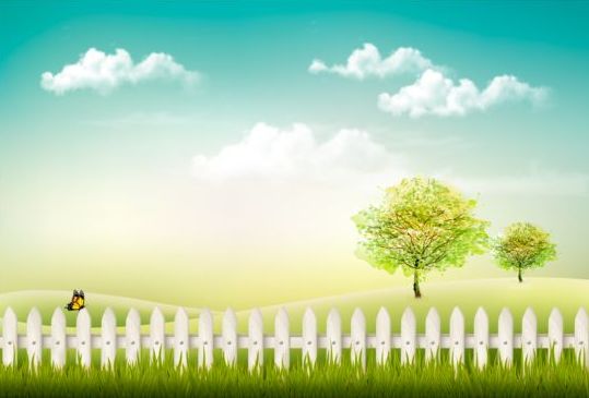 Beautiful summer countryside background vector 03