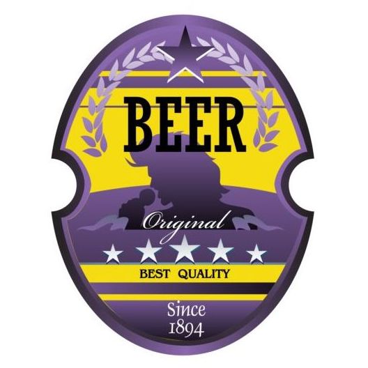 Beer trademark sticker vectors 05