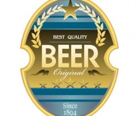 Beer trademark sticker vectors 06