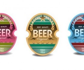 Beer trademark sticker vectors 07