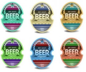 Beer trademark sticker vectors 08