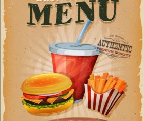 Best food vintage poster vector