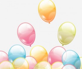 Birthday background with colored transparent balloons vector 01