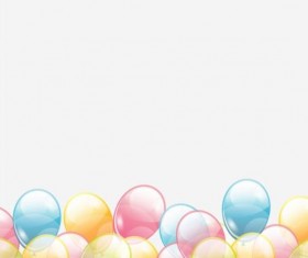 Birthday background with colored transparent balloons vector 02