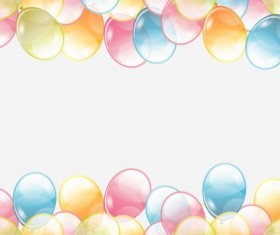 Birthday background with colored transparent balloons vector 03