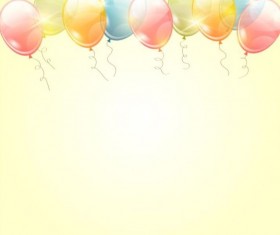 Birthday background with colored transparent balloons vector 05