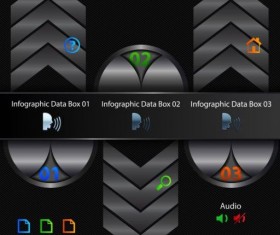 Black business infographic data template vector 03