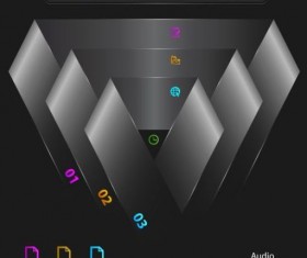 Black business infographic data template vector 04